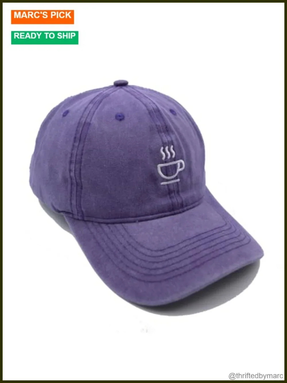 Embroidered Coffee Baseball Cap, Adjustable Snapback, Unisex Hat